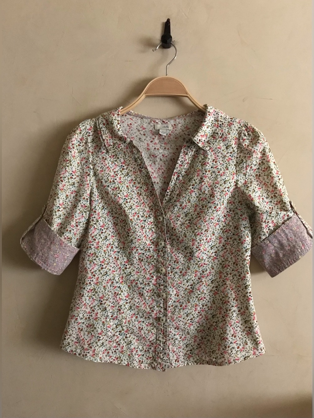 Anthropologie Odille Floral Cotton Blouse